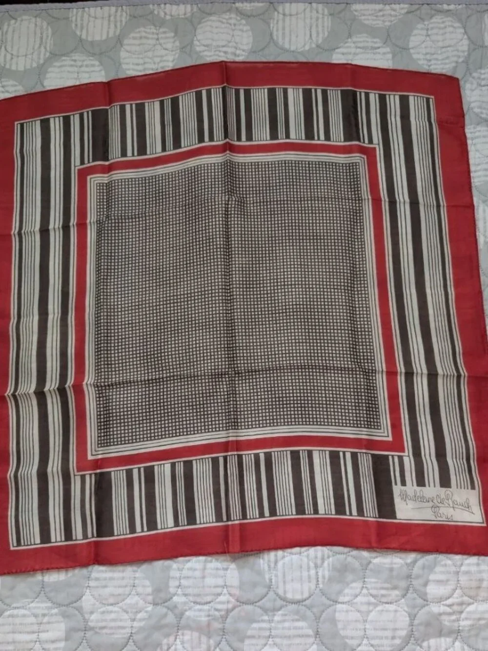 Vintage Madeleine de Rauch Paris 100% Silk Scarf Multicolor 22`` Square